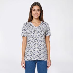 Petite Hasting & Smith Short Sleeve Floral & Leaf V Neck Tee